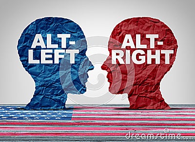 Alt-Right And Altleft Cartoon Illustration