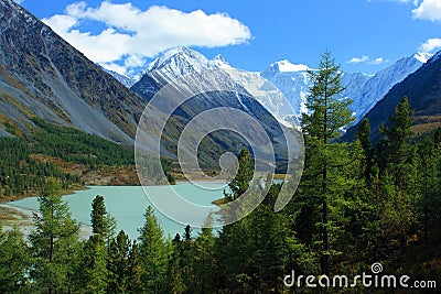 Altai. Lake Akkemskoe. Stock Photo