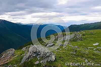 Altai Mountains picturesque view. Katun ridge, Russia Stock Photo