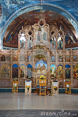 Altar of the Assumption Cathedral. Myshkin, Yaroslavl region Editorial Stock Photo