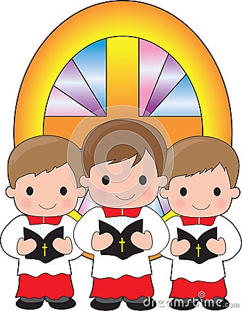 Altar Boys Vector Illustration