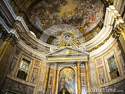 Altar in the Church of the GesÃ¹ is located in the Piazza del GesÃ¹ in Rome Editorial Stock Photo