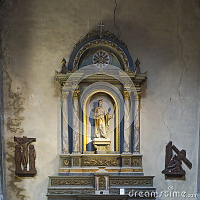 Altar in church Stock Photo