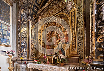 Altar of the church of Santa Maria dei Miracoli in Castel Rigone, Umbria Stock Photo