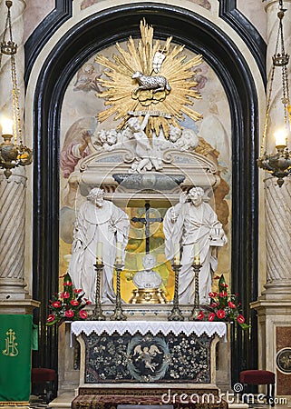 Altar in church Stock Photo