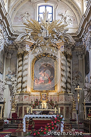 Altar in church Stock Photo