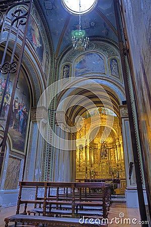 An altar in the Compania church Editorial Stock Photo