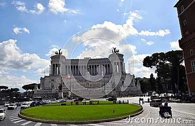 Altar of the Fatherland - Monument Vittorio Emanuele II on Piazza Venezia in Rome, Italy Editorial Stock Photo