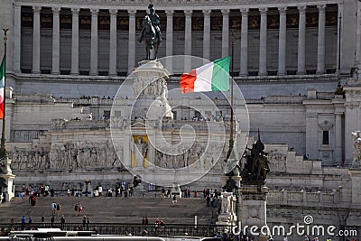 Altar of the Fatherland - Monument Vittorio Emanuele II on Piazza Venezia in Rome, Italy Editorial Stock Photo