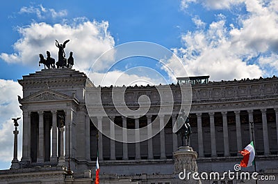 Altar of the Fatherland - Monument Vittorio Emanuele II on Piazza Venezia in Rome, Italy Editorial Stock Photo