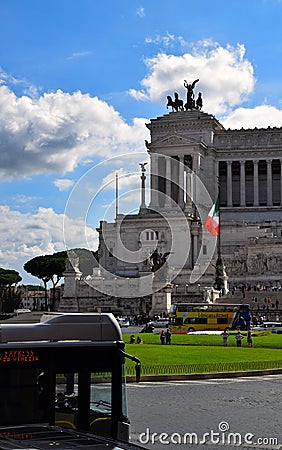 Altar of the Fatherland - Monument Vittorio Emanuele II on Piazza Venezia in Rome, Italy Editorial Stock Photo