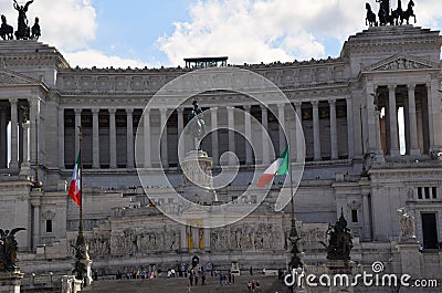 Altar of the Fatherland - Monument Vittorio Emanuele II on Piazza Venezia in Rome, Italy Editorial Stock Photo