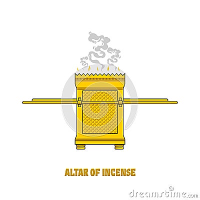 The altar of incense, installed in the tabernacle and temple of Solomon. A ritual object in the rites of the Jewish religion Vector Illustration