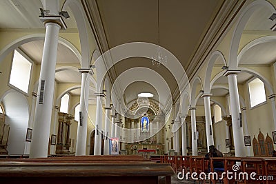 Interior architecture of the altar of the cathedral church of CopiapÃƒÂ³, Chile Editorial Stock Photo