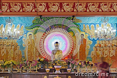 Altar inside Mangala Vihara Buddhist Temple Stock Photo