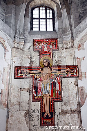 Altar with Jesus in orthodox church Stock Photo