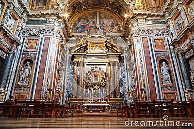 Altar in Papal Basilica of Saint Mary Major. Editorial Stock Photo