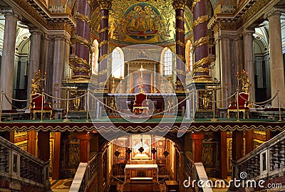 Altar in Papal Basilica of Saint Mary Major Stock Photo