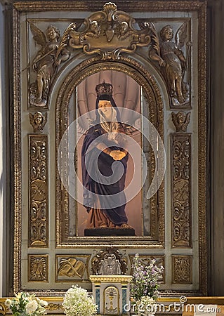 Altar of the Seven Sorrows of Madonna in the San Domenico Church in Cortona, Italy. Editorial Stock Photo