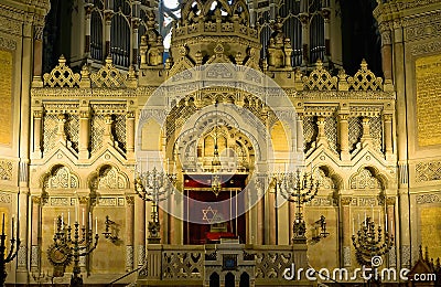 Altar of synagogue in Szeged Stock Photo