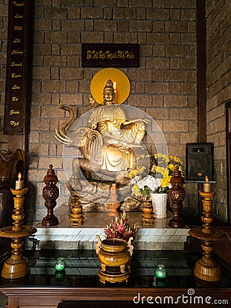 Altar in a Temple of the White Goddess in Phan Thiet Vietnam Stock Photo