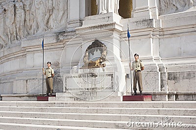 Altare della Patria, soldiers Editorial Stock Photo