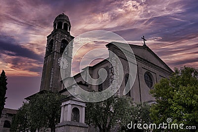 altarpiece church by cossalli in the village of portese Stock Photo