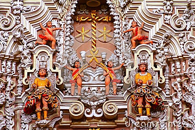 Altarpiece at virgen del carmen church in san luis potosi, mexico II Stock Photo