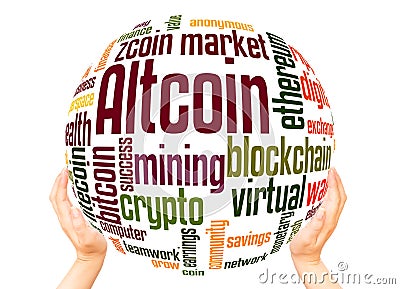 Altcoin word cloud sphere concept Stock Photo