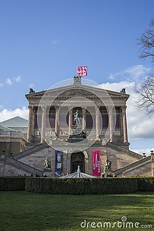 Alte Nationalgalerie and courtyard in Berlin Editorial Stock Photo