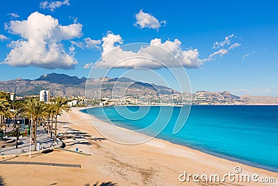 Altea Playa del Albir of white stones in Alicante Stock Photo