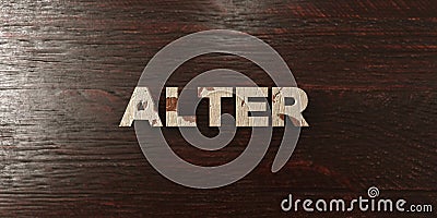 Alter - grungy wooden headline on Maple - 3D rendered royalty free stock image Stock Photo