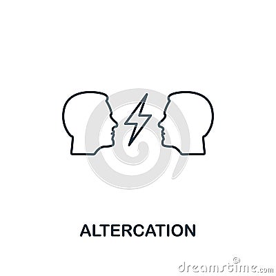 Altercation icon. Thin line design symbol from business ethics icons collection. Pixel perfect altercation icon for web design, Stock Photo