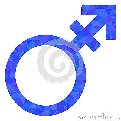 Alternate Gender Symbol Triangle Lowpoly Flat Icon Vector Illustration