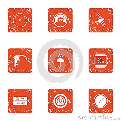 Alternate source icons set, grunge style Vector Illustration