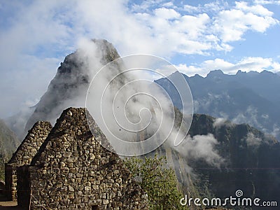 Mist over Macchu Picchu Stock Photo