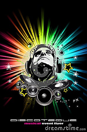 Alternative Discoteque Music Flyer Vector Illustration