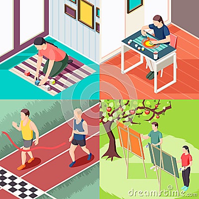 Alternative Education Isometric Design Concept Vector Illustration