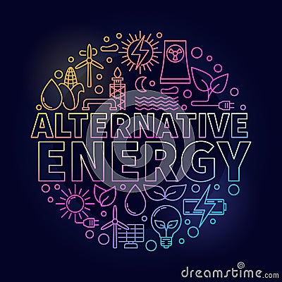 Alternative energy colorful illustration Vector Illustration