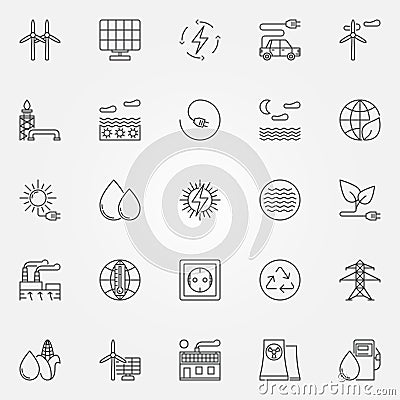 Alternative energy icons Vector Illustration