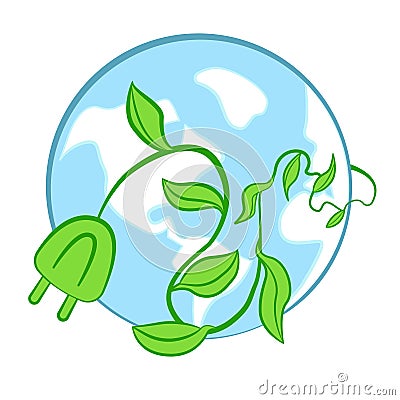 Alternative energy source. Energy saving resources. Vector Illustration