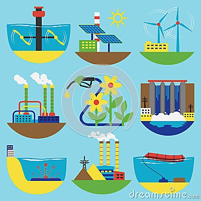 Alternative energy sources vector illustration concept Vector Illustration