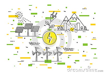 Alternative energy sources vector illustration Vector Illustration