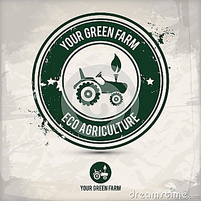 Alternative green farm stamp Vector Illustration