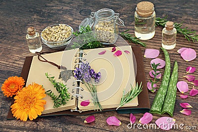Alternative Healing Herbs for Natural Skincare Stock Photo