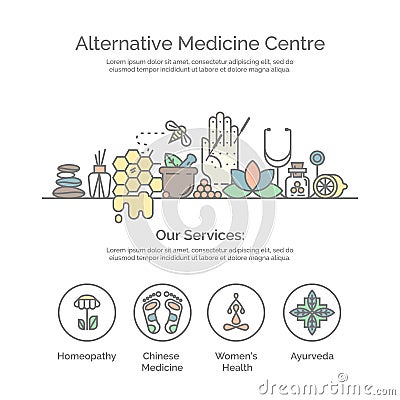 Alternative Medicine centre vector concept. Vector Illustration