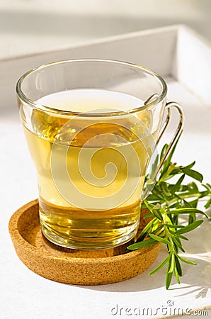 Alternative Medicine. Rosemary herbal tea. Stock Photo