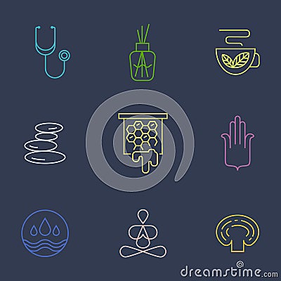 Alternative Medicine icons part 2. Vector Illustration