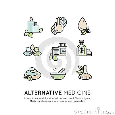 Alternative Medicine. IV Vitamin Therapy, Anti-Aging, Wellness, Ayurveda, Chinese Medicine. Holistic centre Stock Photo