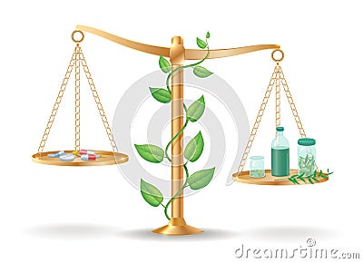 Alternative Medicine Libra Balance Concept Vector Illustration